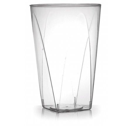 Savvi Serve Pack of 40 Crystal Clear Elegant Plastic Party Tumblers/Reusable Plastic Cups - Square Bottom - 10oz (280ml)