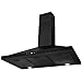 AKDY Convertible Kitchen Wall Mount Range Hood in Black Painted Stainless Steel with Lights (36 in.)