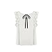 FUNOC Ladies Summer Loose Casual Chiffon Ruffles Sleeve Vest Shirt Tops Blouse