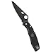 Spyderco Pacific Salt Lightweight Folding Knife - Black FRN Handle with PlainEdge, Hollow Grind, H-1 Steel Black Blade and Back Lock - C91PBBK