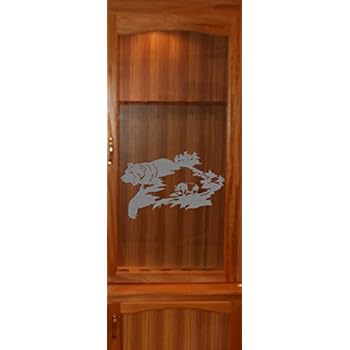 Amazon Com Stickerchef Bear Mountains Hunting Diy Etched Glass