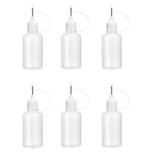Huemny Needle Tip Applicator Glue Bottle DIY Quilling Tool Precision Bottle 30ml Pack of 6