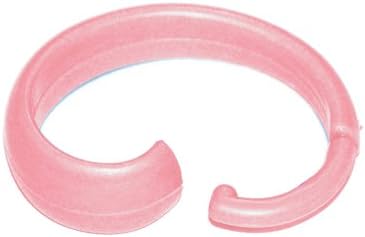 Carnation Pink Rose Hang Ease 12-Piece Plastic Shower Curtain Hooks.