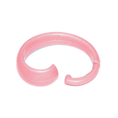 Carnation Pink Rose Hang Ease 12-Piece Plastic Shower Curtain Hooks.