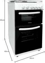 Igenix Statesman GTL50W Double Oven Gas Cooker 50cm White with Glass Lid view 10