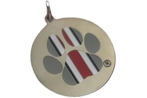 TOP ROCKS DOGGIE WEAR Ohio State Helmet Paw Print Collar Charm