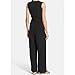 INIBUD Jumpsuits for Women Surplice Self-Tie Sesh Wide Leg Sleeveless V Neck Chiffon (Black, US M (Asian Tag L))