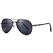 Pro Acme Small Polarized Aviator Sunglasses for Adult Small Face and Junior,52mm (Black Frame/Black Lens)