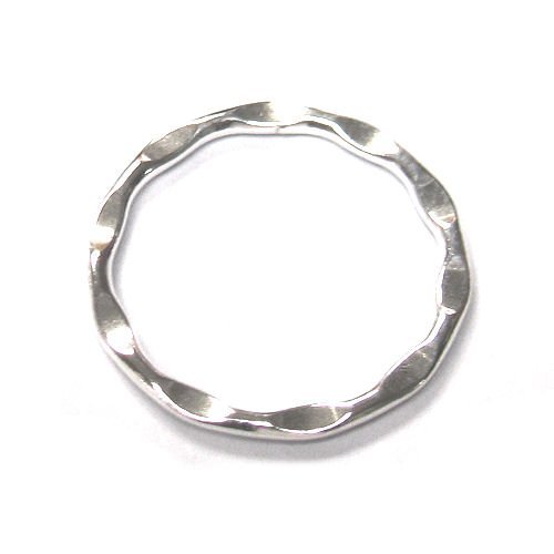2 pcs .925 Sterling Silver Round Wave Hoop Jump Ring Charm Link Connector 18mm/Findings/Bright