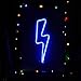 Neon Night Light Blue Lightning Bolt Battery and USB Powered Wall Art LED Decorative Lights for Living Room Man' Cave Games' room Party Decoration(NELNBB)