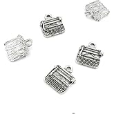 Qintreesify 5 Pcs Antique Silver Typewriter Fashion Finding for Necklace Bracelet Pendant Crafting, Jewelry Making Charms