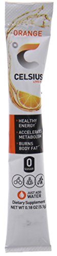 CELSIUS Orange On-the-GO Powder Stick Packs, ZERO Sugar (14 Sticks per Pack)