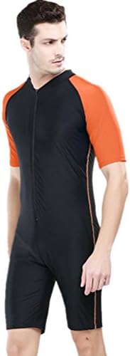 CaptainSwim One Piece Short Sleeved Swimsuits Full Coverage Modest Swimsuits Surfing Suit Sunscreen Diving Suits