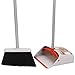 TreeLen Broom and Dustpan Set,Upright Stand Up Long Handled Dustpan Broom for Home Kitchen Office Lobby Floor Use
