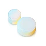 Opalite Semi-Precious Stone Solid Saddle Fit Plugs Ear Gauges - Choose From Multiple Sizes - Sold As Pair (12mm (1/2