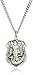 Zemmys Saint Michael Patron of Police Officers Shield Pendant Necklace,Silver,Small