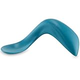 Kizingo Toddler Spoon - Curved Self-Feeding Learner Spoon for Toddler Development (Right Hand, Teal Blue) - Perfect for Babies Wanting to Feed Themselves Their Baby Food