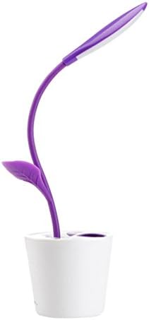 Wujee LED USB Charging Desk Lamp Pens Pencils Holder Portable Touch Dimmable Night Light Table Supplies Organizer Container for Home Office School (Purple)