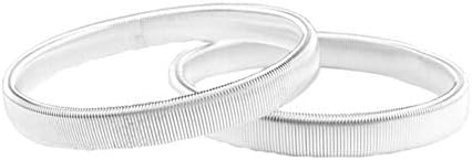 ljym88 Arm Band 2PCS Bartender Fashion Jewelry Non-Slip Metal Sleeve Cuff Durable Gift Spring Bracelet Men Clothing Accessories Elastic(Silver)