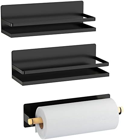 SlimmKISS Magnetic Spice Rack Holder Paper Towel Holder with Hook