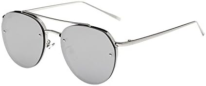 ❥Leirke Sunglasses Women Polarised Brand New Fashion Sunglasses, Retro Vintage Double Beam Round Clear Lens for Women Men