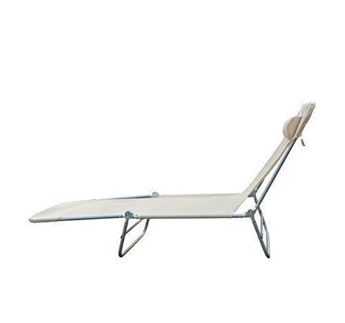 Outsunny Sonnenliege Gartenliege Relaxliege Bäderliege Zweibeinliege 4 Farben (Creme) – Bild 4