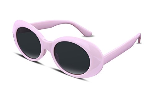 FEISEDY Candy Oval Retro Acetate Pink Frame Clout Goggles Kurt Cobain Sunglasses B2253