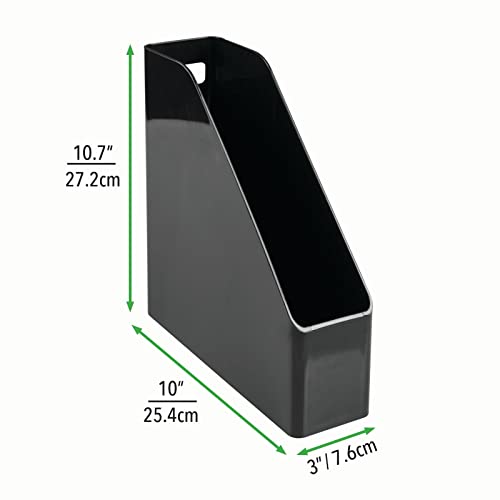 mDesign Plastic Slim Vertical File Folder Bin Storage Organizer with