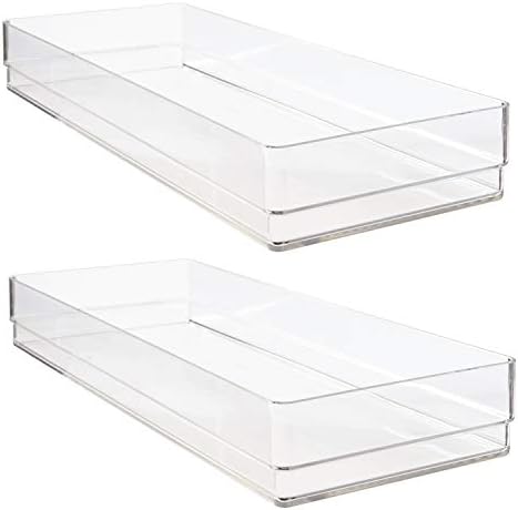 STORi Clear Plastic Drawer Organizers 15″ x 6″ x 2″ l Set of two