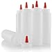 Pinnacle Mercantile 6 Pack Condiment Squeeze Bottles 8-ounce Red Cap Soft Squeeze for Icing, Ketchup, Frosting, Cookie Decorating, Sauces primary