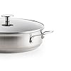 KitchenAid-Skillet-with-2-Side-Handles-and-Lid-Non-Stick-Stainless-Steel-Skillet-Induction-and-Oven-Safe-Cookware-28-cm43-Litres KitchenAid Stainless Steel 3-Layer Non-Stick 28cm/4.3 Litre Sauté Pan, Induction, Oven Safe, Dishwasher Safe, Silver