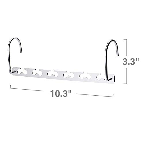 HOUSE DAY 8Pcs Magical Hangers Closet Space Saving Wardrobe Clothing Magic Hangers Oragnizer Heavy Chrome Hanger, Updated Hook Design 26cm Long