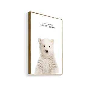 Framed Canvas Wall Art for Living Room, Bedroom Bear Canvas Prints for Home Decoration Ready to Hanging - 16x24 inches