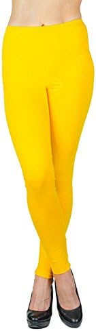 Jandaz Full Length Leggings 95% Cotton Intensive Yellow Sizes S-XXXL