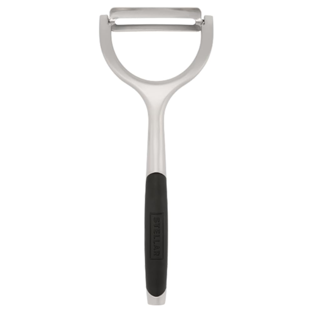 Stellar Contour Gadgets Y-Shaped Vegetable Peeler, Cushioned Grip, Dishwasher Safe, Chrome Plated Zinc Alloy