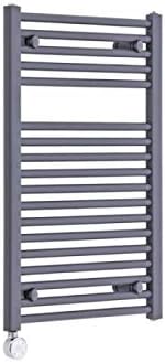 Milano Brook - Electric Designer Heated Towel Rail - Ladder Style Radiator - Anthracite - 800 x 500mm Flat