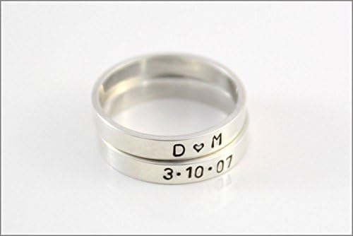 Custom Hand Made Stackable Ring | Your Names, Initials, Dates, or Monogram on Sterling Silver Rings