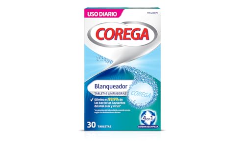Blanqueador Tabletas Limpiadoras Prótesis Dentales, 30 uds