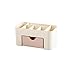 Livoty Cosmetic Make Up Organiser Display Table Desktop Storage Stand, Cosmetic Drawer Type Storage Box Case Holder Brush Pen Jewelry Organizer Saving Space (pink)