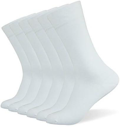 Well Knitting Men’s 6 Pack Combed Cotton Dress Crew Socks