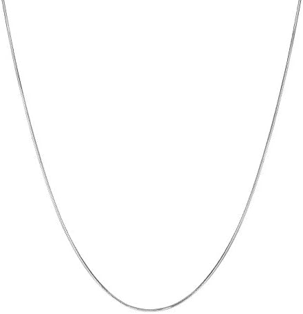 22 Inch 10k White Gold Snack Chain Necklace (0.8 mm)