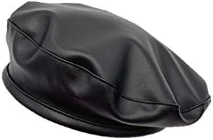 スピナス アーティスティックな雰囲気 フェイクレザー 倉庫 Pu ベレー帽 女性用 オシャレ 帽子 レトロ ブラウン キャップ 秋冬 ブラック