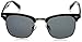 zeroUV Half Frame Semi-Rimless Horn Rimmed Sunglasses (Polarized | Black-Silver/Smoke)
