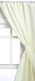 Carnation Home Fashions Fabric Bathroom Window Curtain, Ivory
