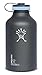 Hydro Flask Insulated Stainless Steel Wide Mouth Water Bottle and Beer Growler, 64-Ounce, Black