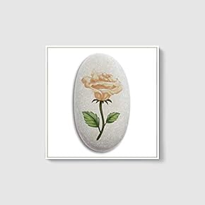 Framed Canvas Wall Art for Living Room, Bedroom Flower on Cobblestone Canvas Prints for Home Decoration Ready to Hanging - 16x16 inches