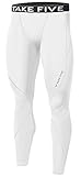 New Men Sports Apparel Skin Tights Compression Base Under Layer Long Pants (L, NP502 WHITE)