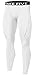 New Men Sports Apparel Skin Tights Compression Base Under Layer Long Pants (L, NP502 WHITE)