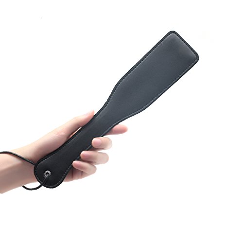 Scarlet Kitten Large Spanking Furry Faux Leather Paddles, Black