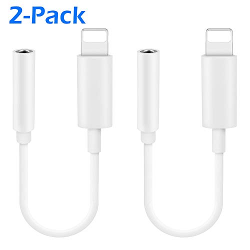 iPhone Headphone Adapter, (2 Pack) Compatible with iPhone 7/7plus /8/8plus/X/XS/Max/XR Adapter Headphone Jack, to 3.5 mm Headphone Adapter Jack Compatible with iOS 11/12